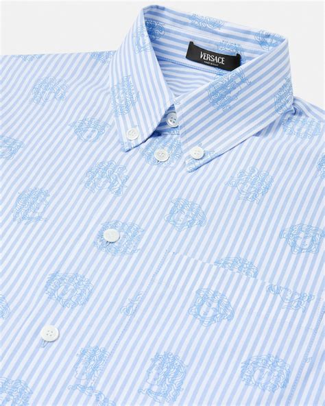 striped mens versace|Medusa Striped Shirt Blue .